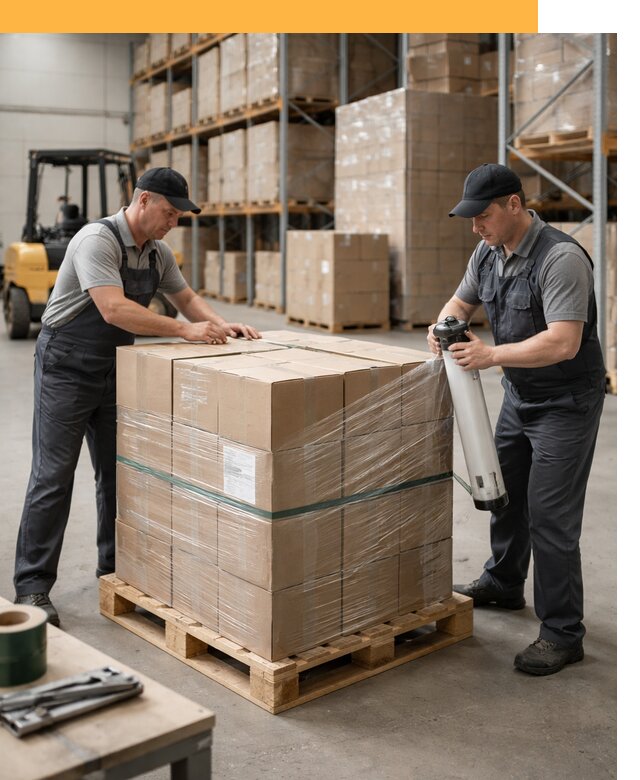 Упаковка и паллетирование грузов от 3716 руб: защита и крепление